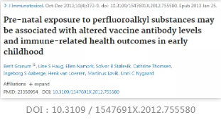 人体内较高的PFAS水平可能与接种疫苗后产生的抗体降低有关